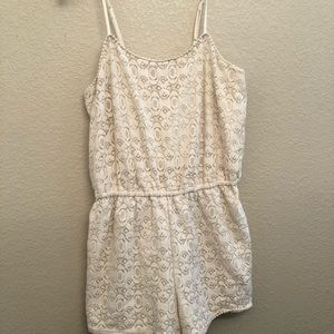 Cream lace romper